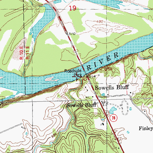 Topographic Map of Cottonwood Creek, TX