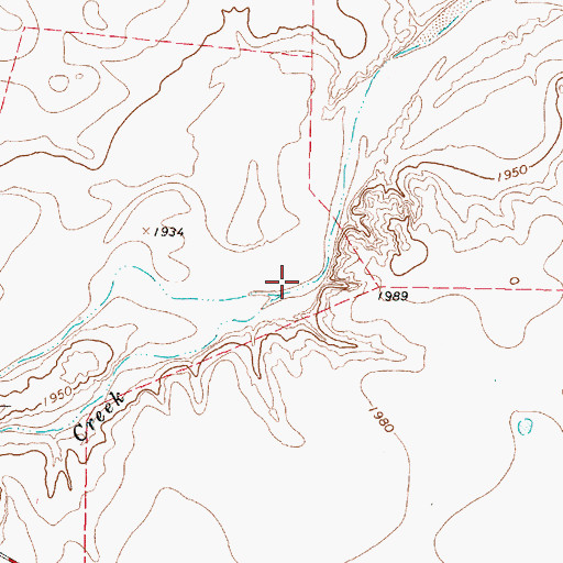 Topographic Map of Cottonwood Creek, TX