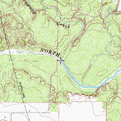 Topographic Map of Cottonwood Creek, TX