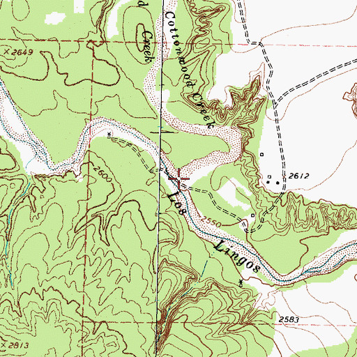 Topographic Map of Cottonwood Creek, TX