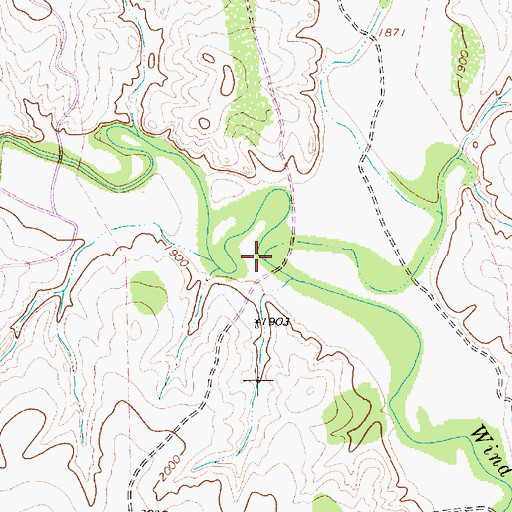 Topographic Map of Cottonwood Creek, TX