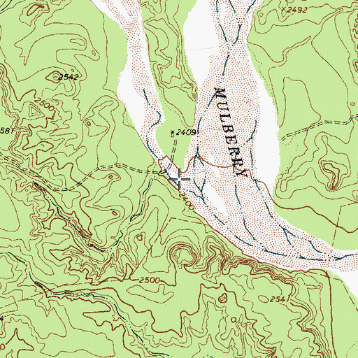 Topographic Map of Cottonwood Creek, TX