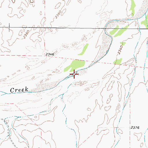 Topographic Map of Cottonwood Creek, TX