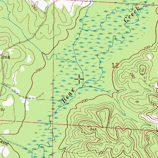 Topographic Map of Davis Creek, AL