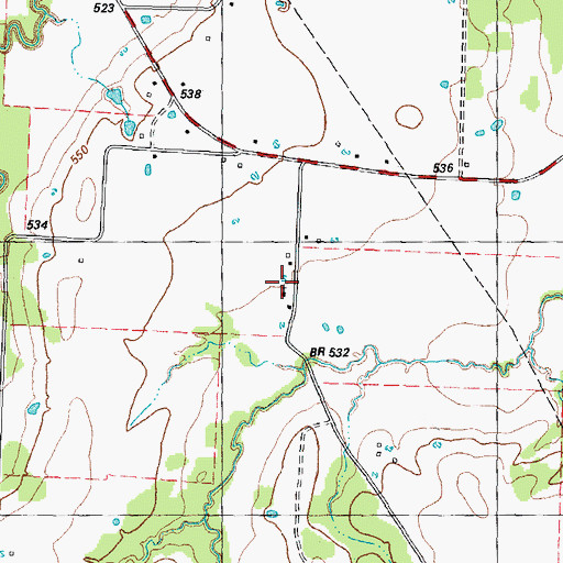 Topographic Map of Cottonwood School, TX
