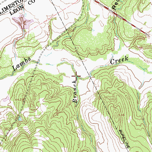 Topographic Map of Cottonwood Springs Branch, TX