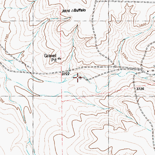 Topographic Map of Cottonwood Trap Windmill, TX
