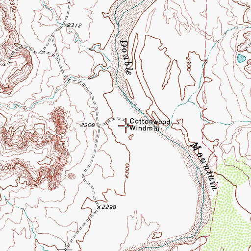 Topographic Map of Cottonwood Windmill, TX