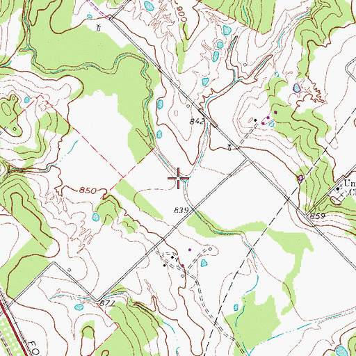 Topographic Map of Couch Branch, TX