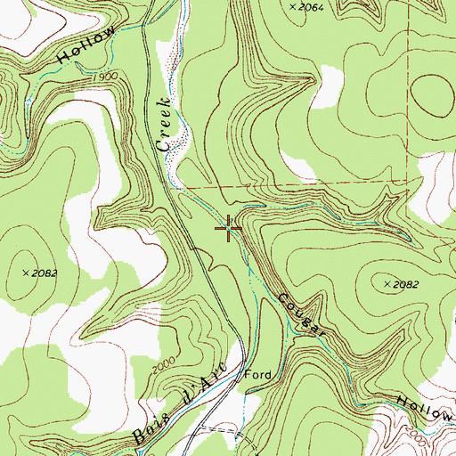 Topographic Map of Cougar Hollow, TX