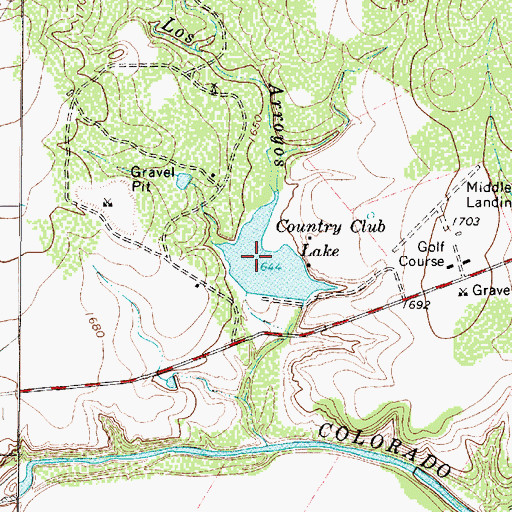 Topographic Map of Country Club Lake, TX