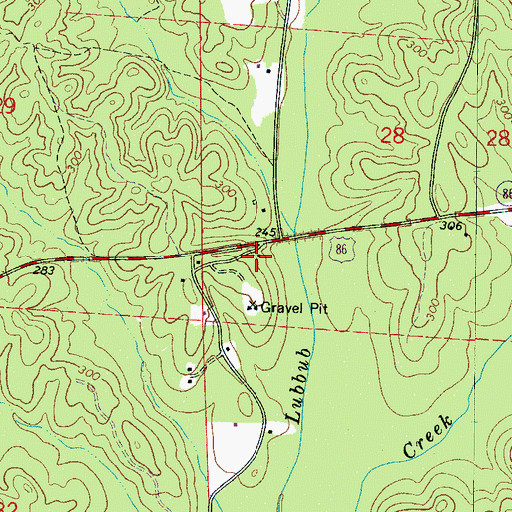 Topographic Map of Faith Church, AL
