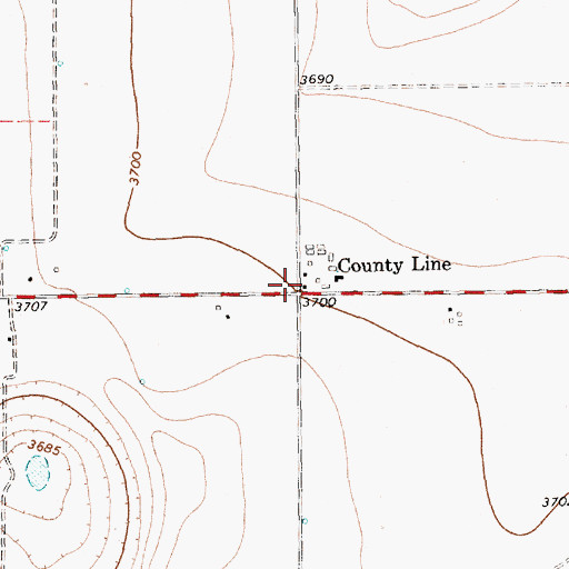 Topographic Map of County Line, TX