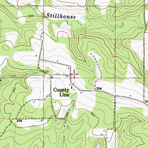 Topographic Map of County Line, TX