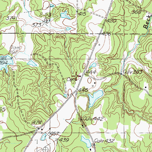 Topographic Map of County Line Church, TX