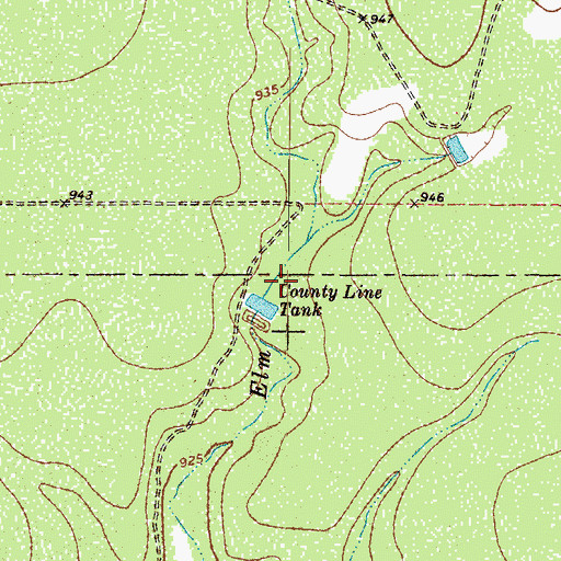 Topographic Map of County Line Tank, TX