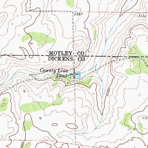 Topographic Map of County Line Tank, TX