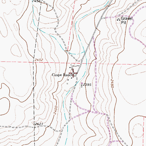 Topographic Map of Coupe Ranch, TX