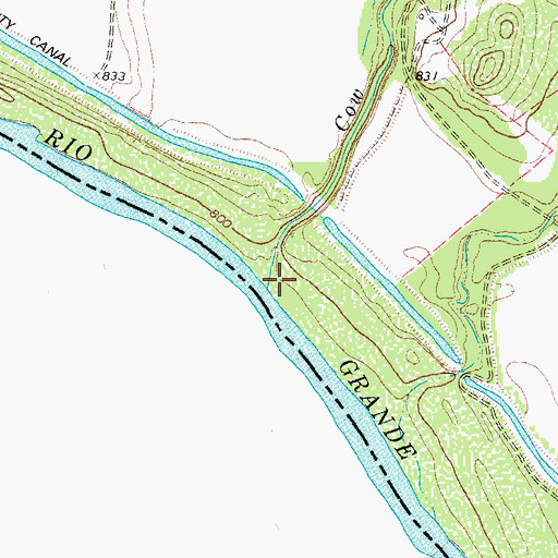 Topographic Map of Cow Creek, TX