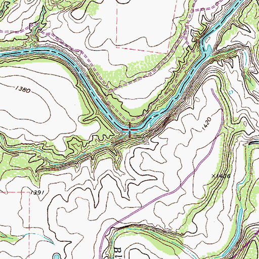 Topographic Map of Cow Creek, TX