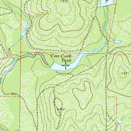 Topographic Map of Cow Creek Tank, TX