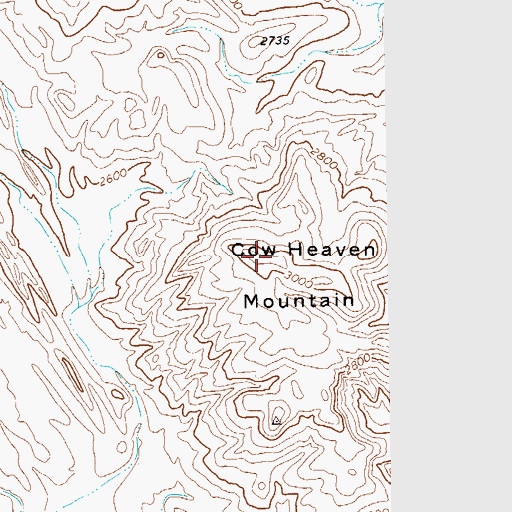 Topographic Map of Cow Heaven Mountain, TX