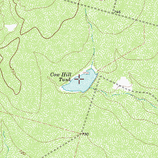 Topographic Map of Cow Hill Tank, TX