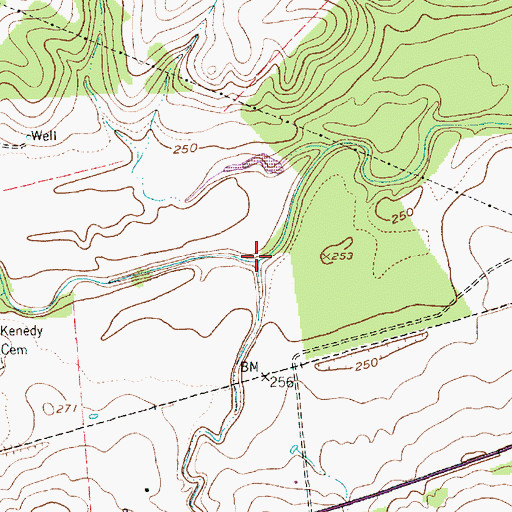 Topographic Map of Cow Hollow, TX
