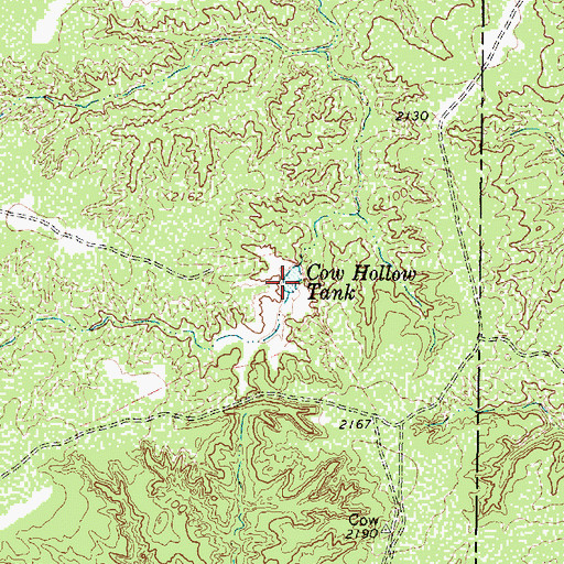 Topographic Map of Cow Hollow Tank, TX