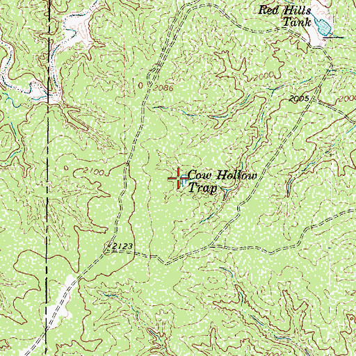 Topographic Map of Cow Hollow Trap, TX
