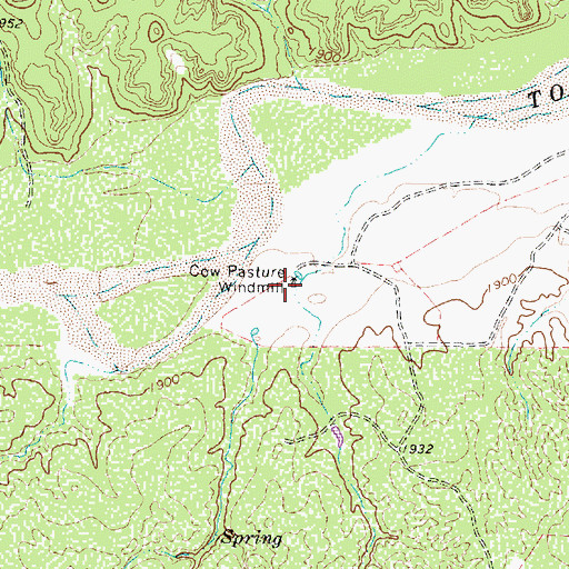 Topographic Map of Cow Pasture Windmill, TX