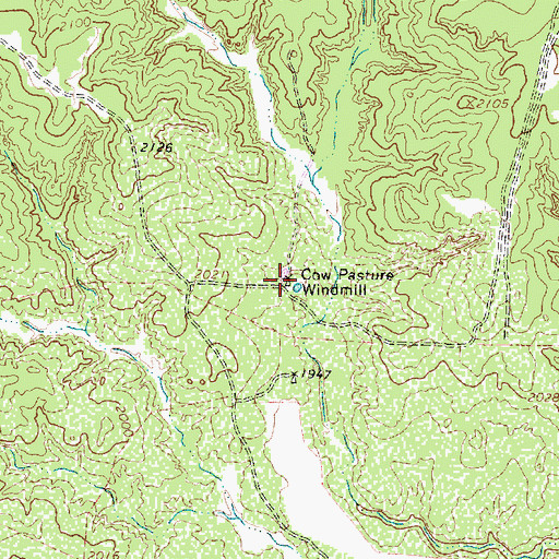 Topographic Map of Cow Pasture Windmill, TX