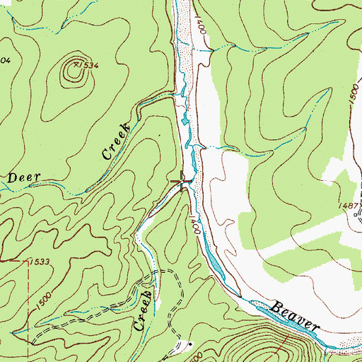 Topographic Map of Cow Valley Creek, TX
