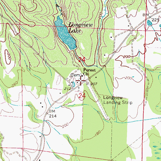 Topographic Map of Forest Church Cemetery, AL