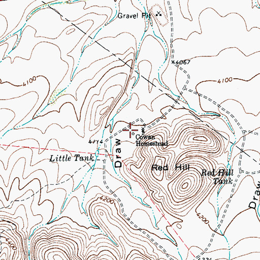 Topographic Map of Cowan Homestead, TX