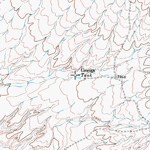 Topographic Map of Cowan Tank, TX
