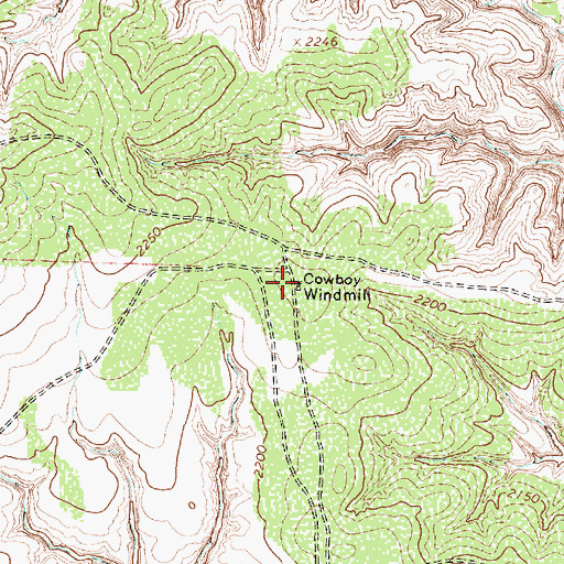 Topographic Map of Cowboy Windmill, TX