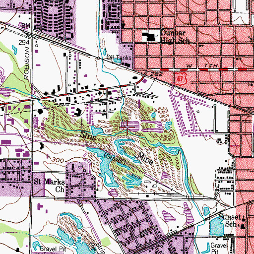 Topographic Map of Cowhorn Creek, TX
