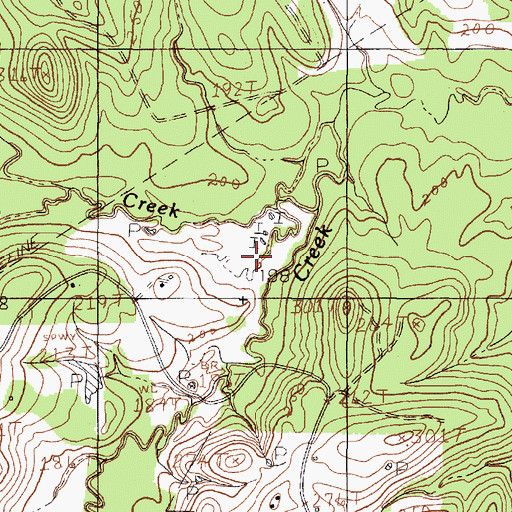 Topographic Map of Cowpen Creek, TX
