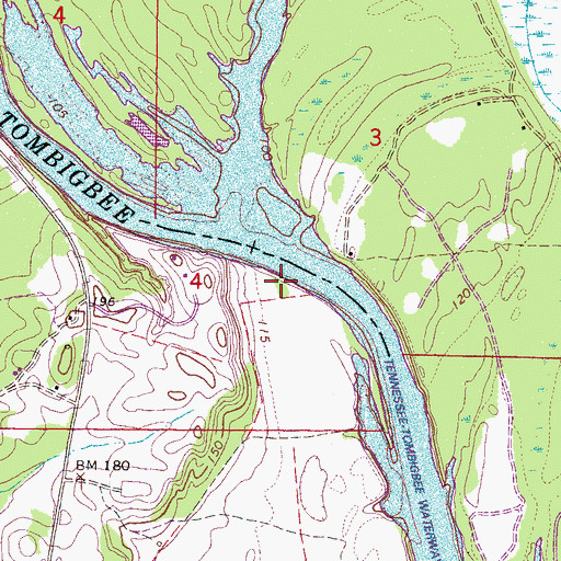 Topographic Map of Gainesville Lake, AL