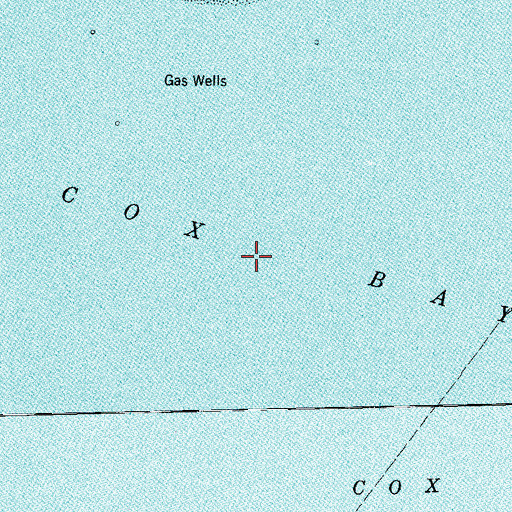 Topographic Map of Cox Bay, TX