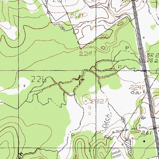 Topographic Map of Cox Branch, TX
