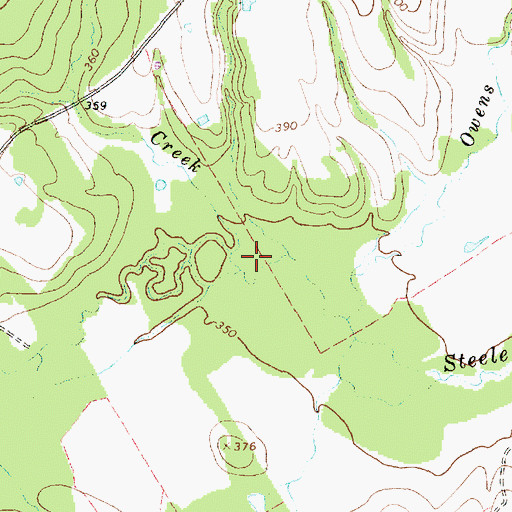 Topographic Map of Cox Creek, TX