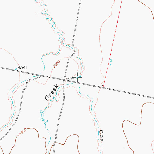 Topographic Map of Cox Draw, TX
