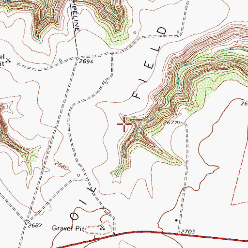 Topographic Map of Cox Oil Field, TX