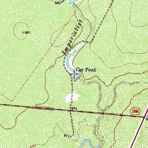 Topographic Map of Cox Tank, TX