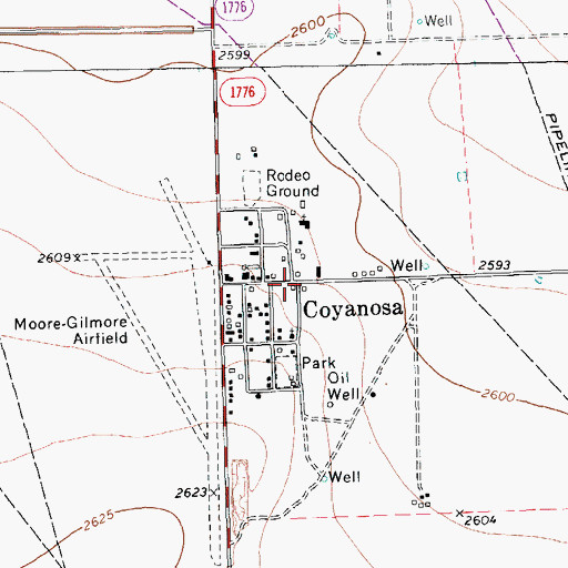 Topographic Map of Coyanosa, TX