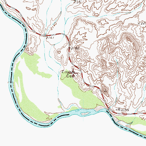 Topographic Map of Coyote Cemetery, TX