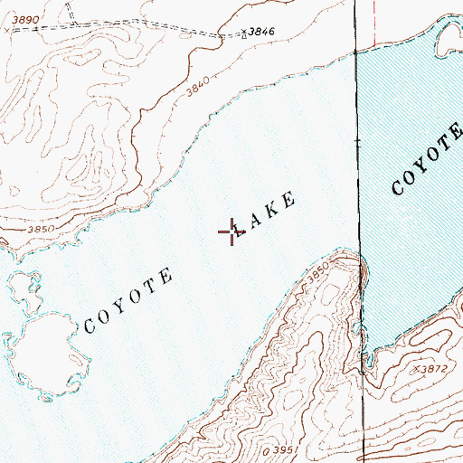 Topographic Map of Coyote Lake, TX
