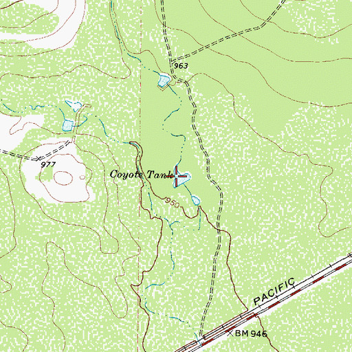 Topographic Map of Coyote Tank, TX